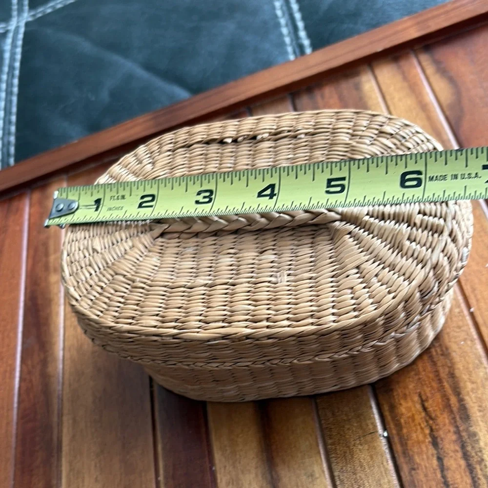 Vintage Woven Storage Basket with Lid